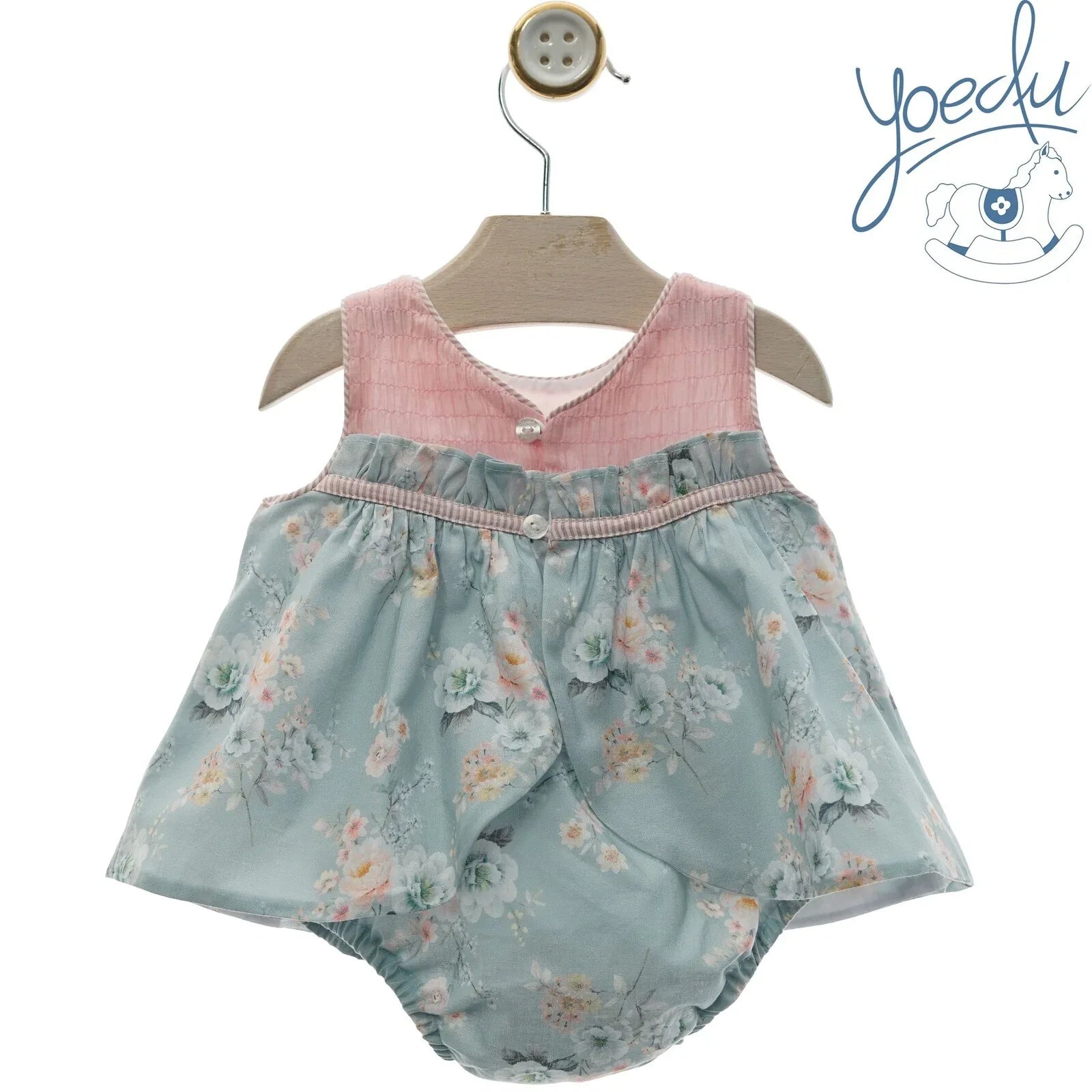 JESUSITO ESTAMPADO VERDE AGUA Y ROSA "CAMILA" - PARDALETS