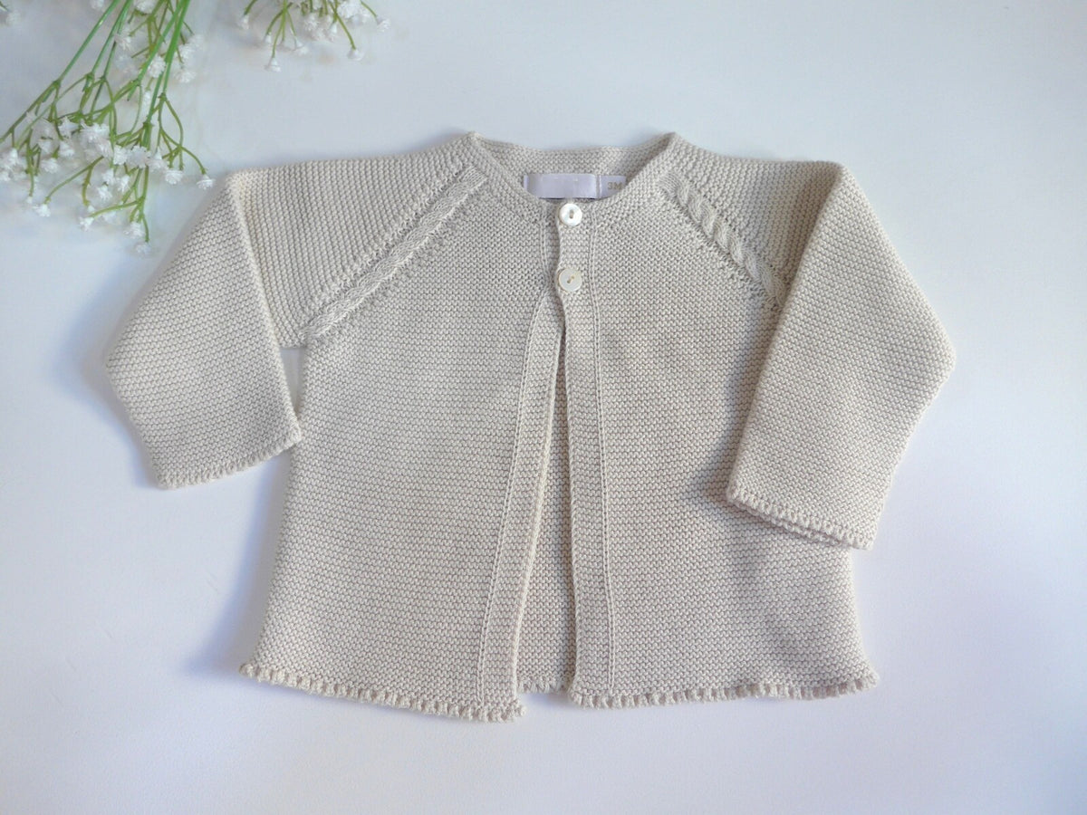 Chaqueta larga algodon arena con 2 botones