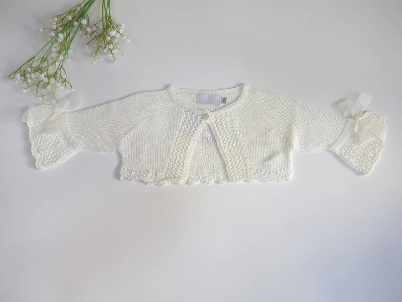 Chaqueta perle crudo con lazos - PARDALETS