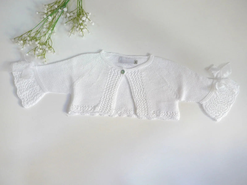 Chaqueta perle blanco con lazos - PARDALETS