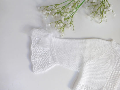 Chaqueta perle blanco con lazos - PARDALETS