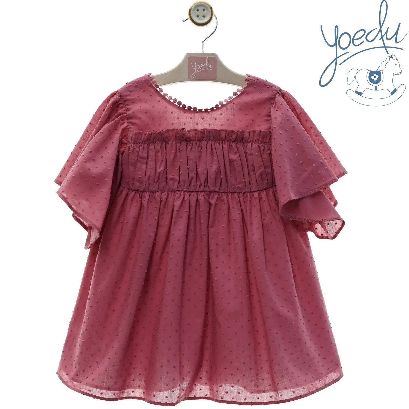 VESTIDO PLUMETI COLOR FRESA "NORAH" - PARDALETS