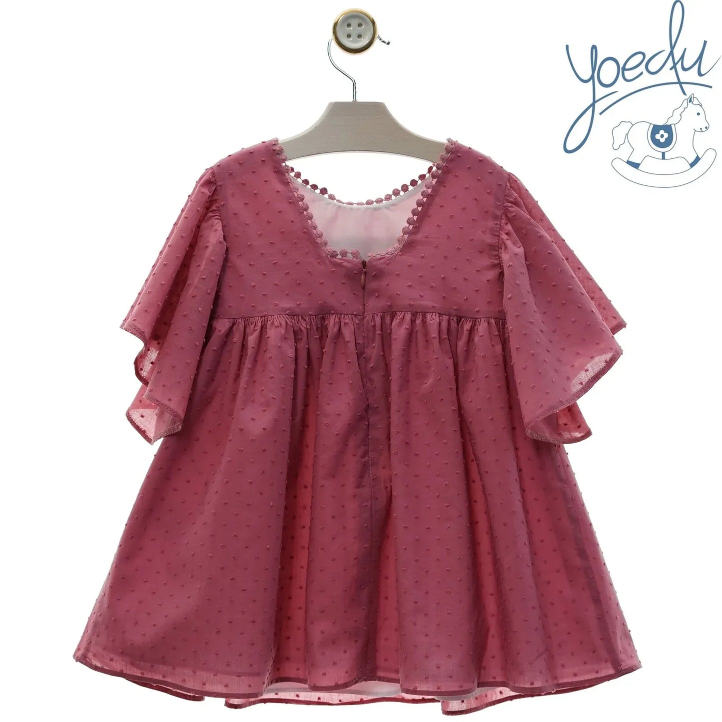 VESTIDO PLUMETI COLOR FRESA "NORAH" - PARDALETS