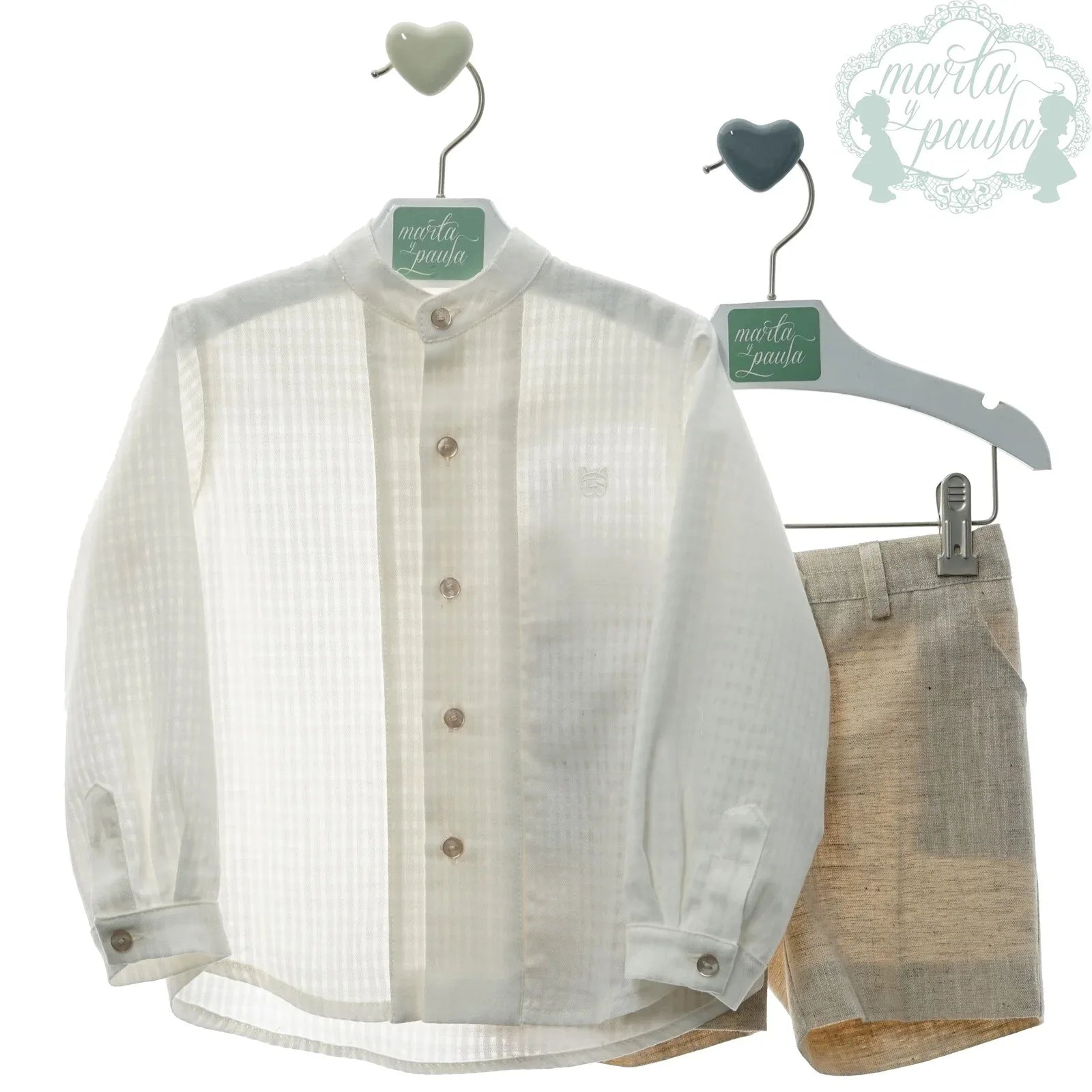 Conjunto camisa, short y americana lino rustico "Violin" - PARDALETS