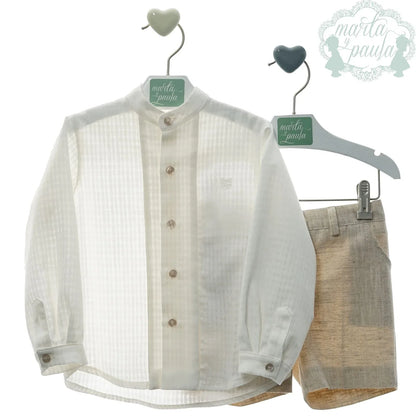 Conjunto camisa, short y americana lino rustico "Violin" - PARDALETS