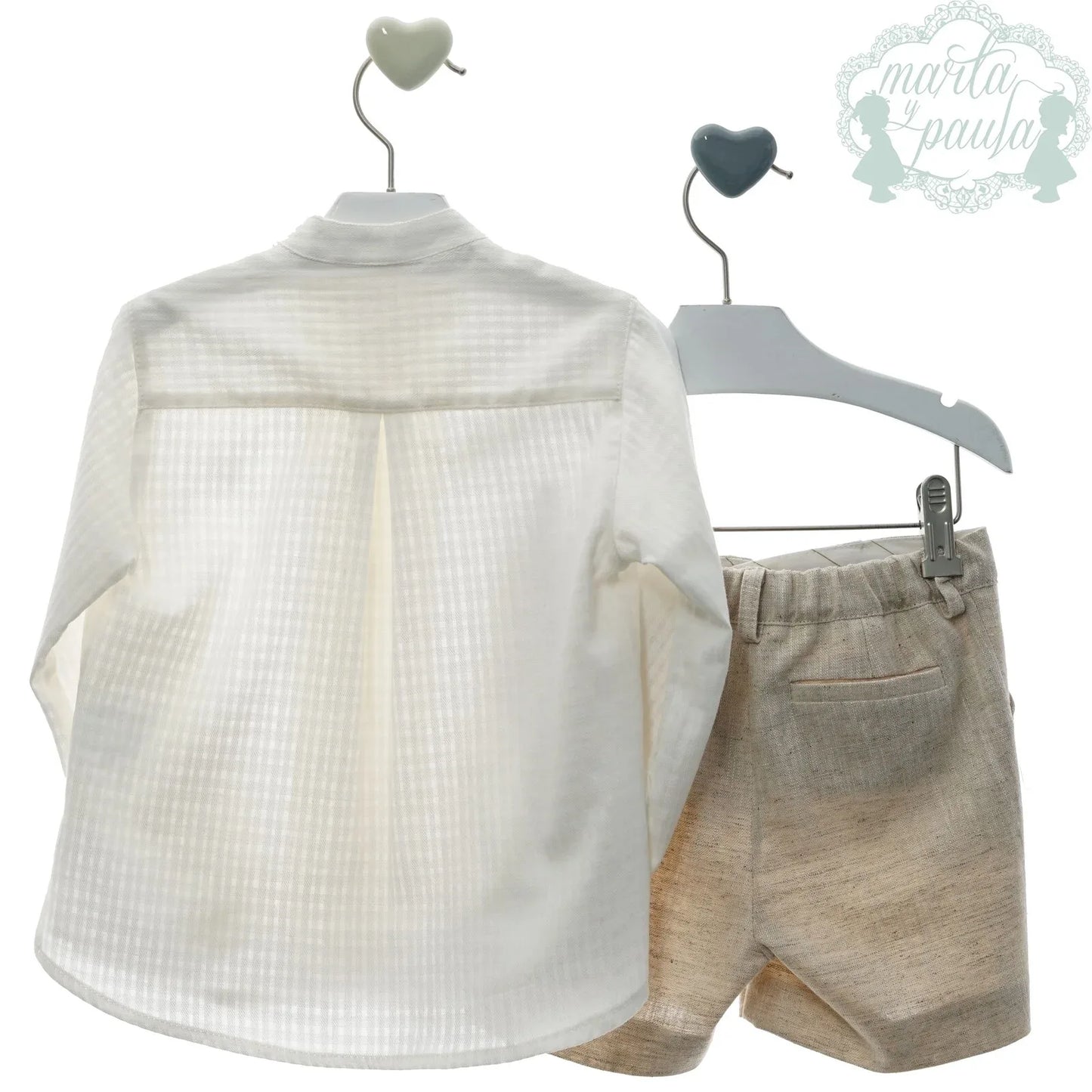 Conjunto camisa, short y americana lino rustico "Violin" - PARDALETS