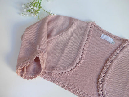 Chaqueta perle rosa empolvado manga francesa - PARDALETS