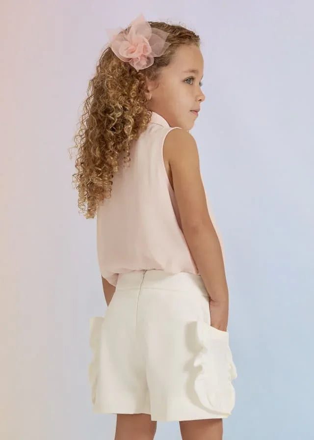 Blusa gasa rosa con volante - PARDALETS