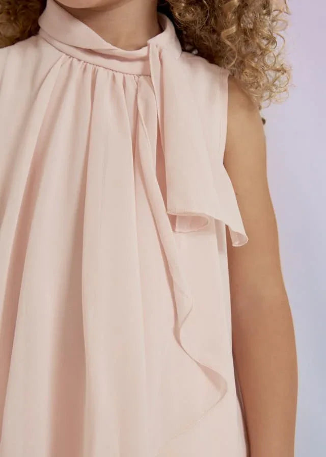 Blusa gasa rosa con volante - PARDALETS