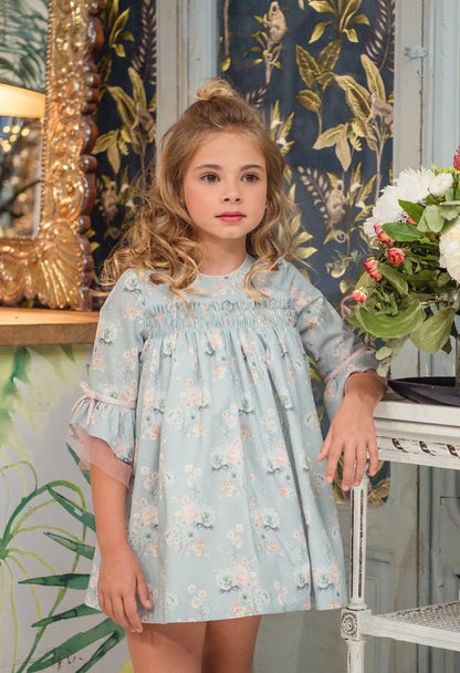 Vestido verde agua estampado "Camila" - PARDALETS