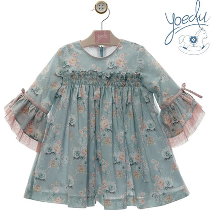 Vestido verde agua estampado "Camila" - PARDALETS