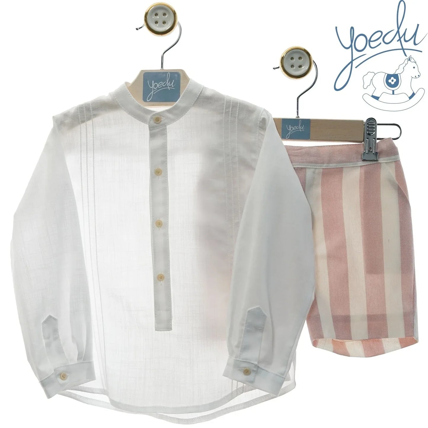 Conjunto camisa y bermuda rayas "Manuela" - PARDALETS