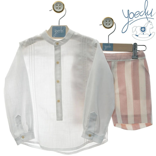 Conjunto camisa y bermuda rayas "Manuela" - PARDALETS