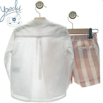Conjunto camisa y bermuda rayas "Manuela" - PARDALETS