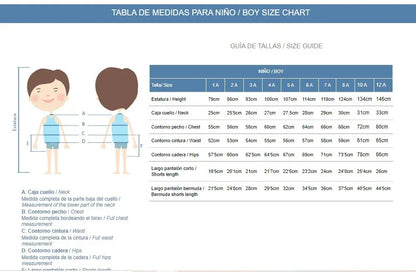 Conjunto camisa rayas y bermuda azul "Norah" - PARDALETS