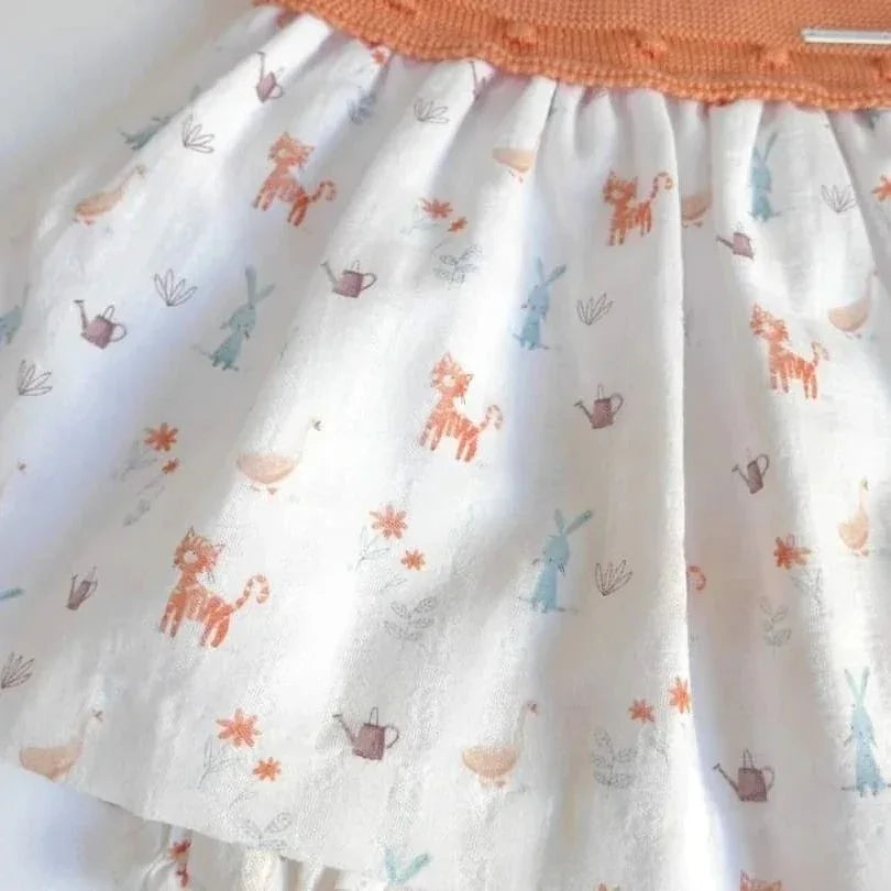 Vestido mandarina y estampado tigre - PARDALETS