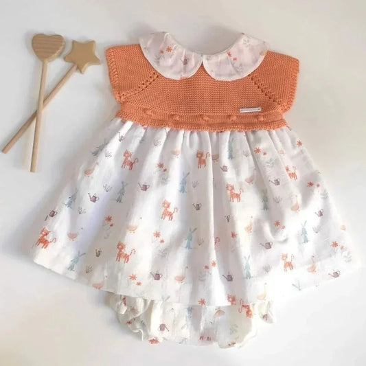 Vestido mandarina y estampado tigre - PARDALETS