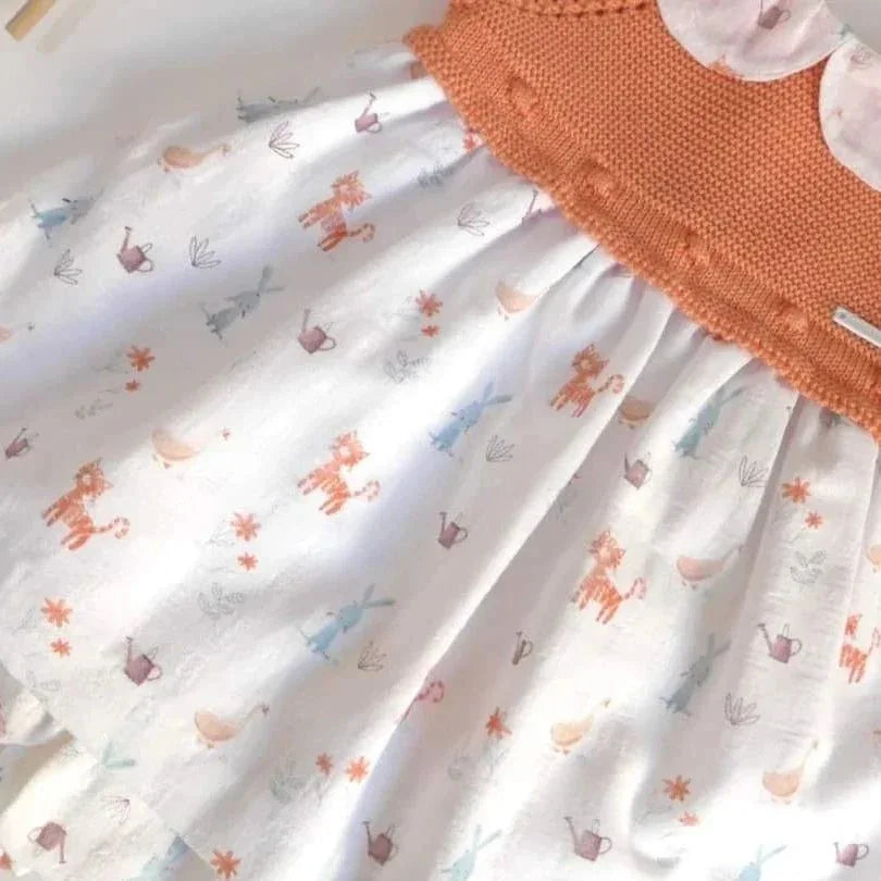 Vestido mandarina y estampado tigre - PARDALETS