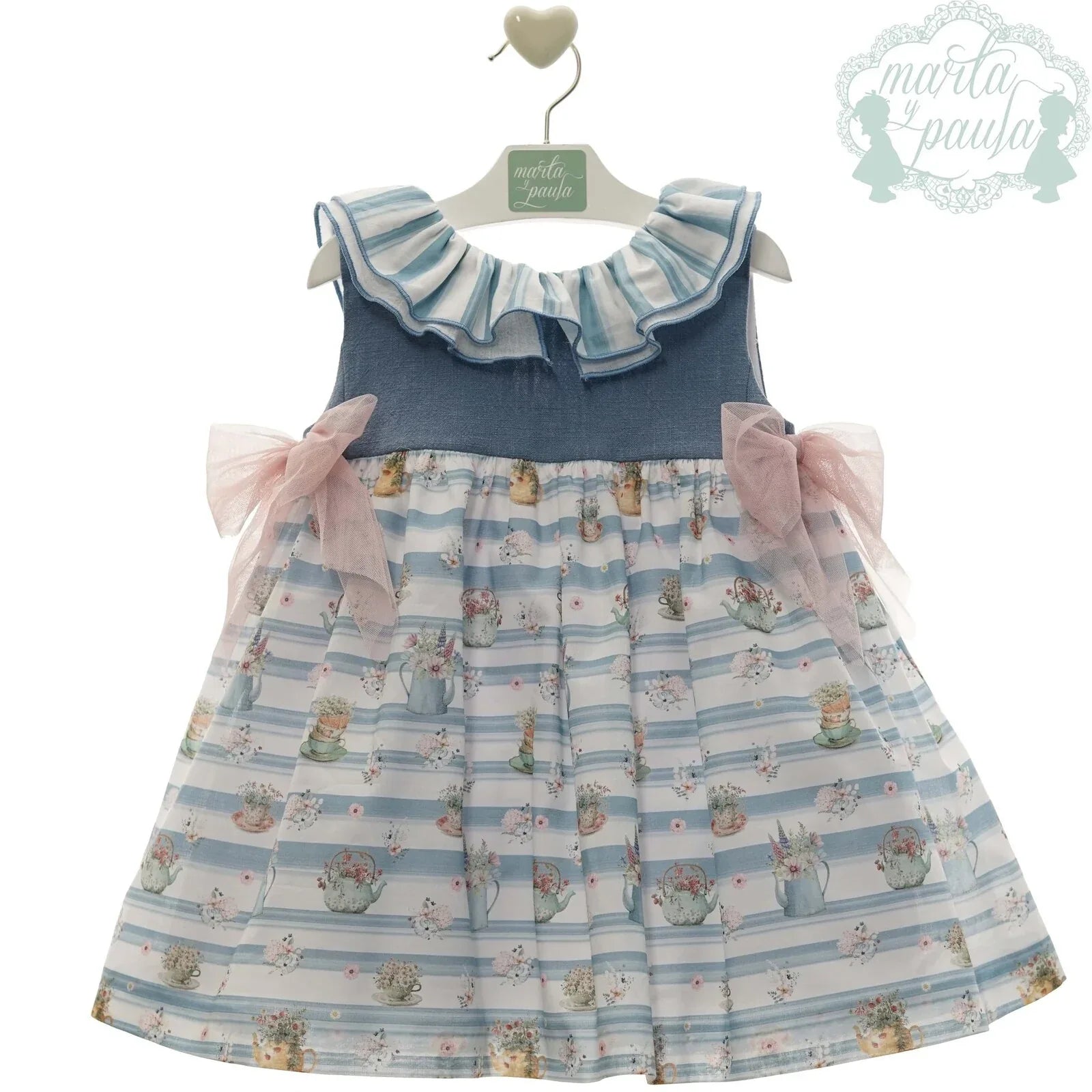 Vestido estampado cuello volantes "Ukelele" - PARDALETS