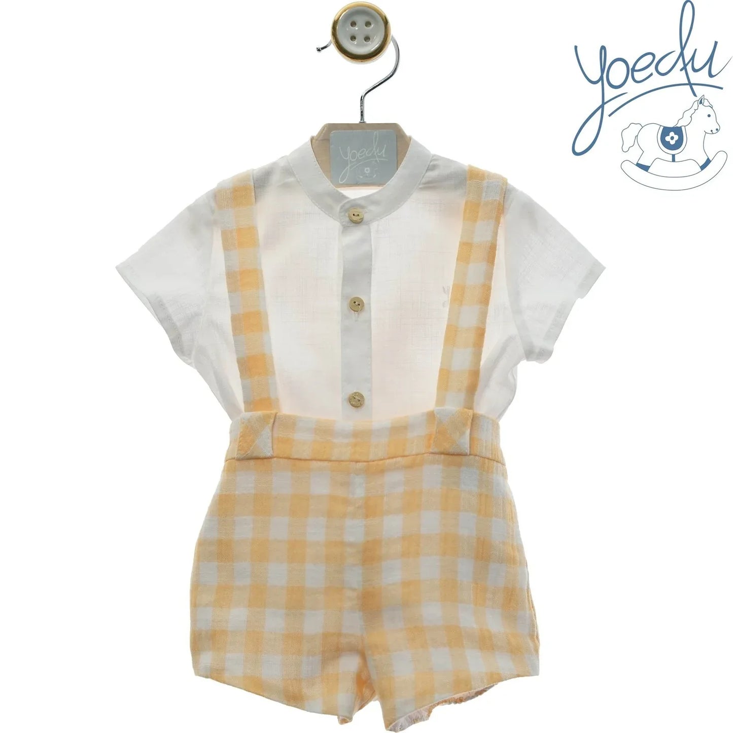 Conjunto short con tirantes cuadros "Carlota" - PARDALETS