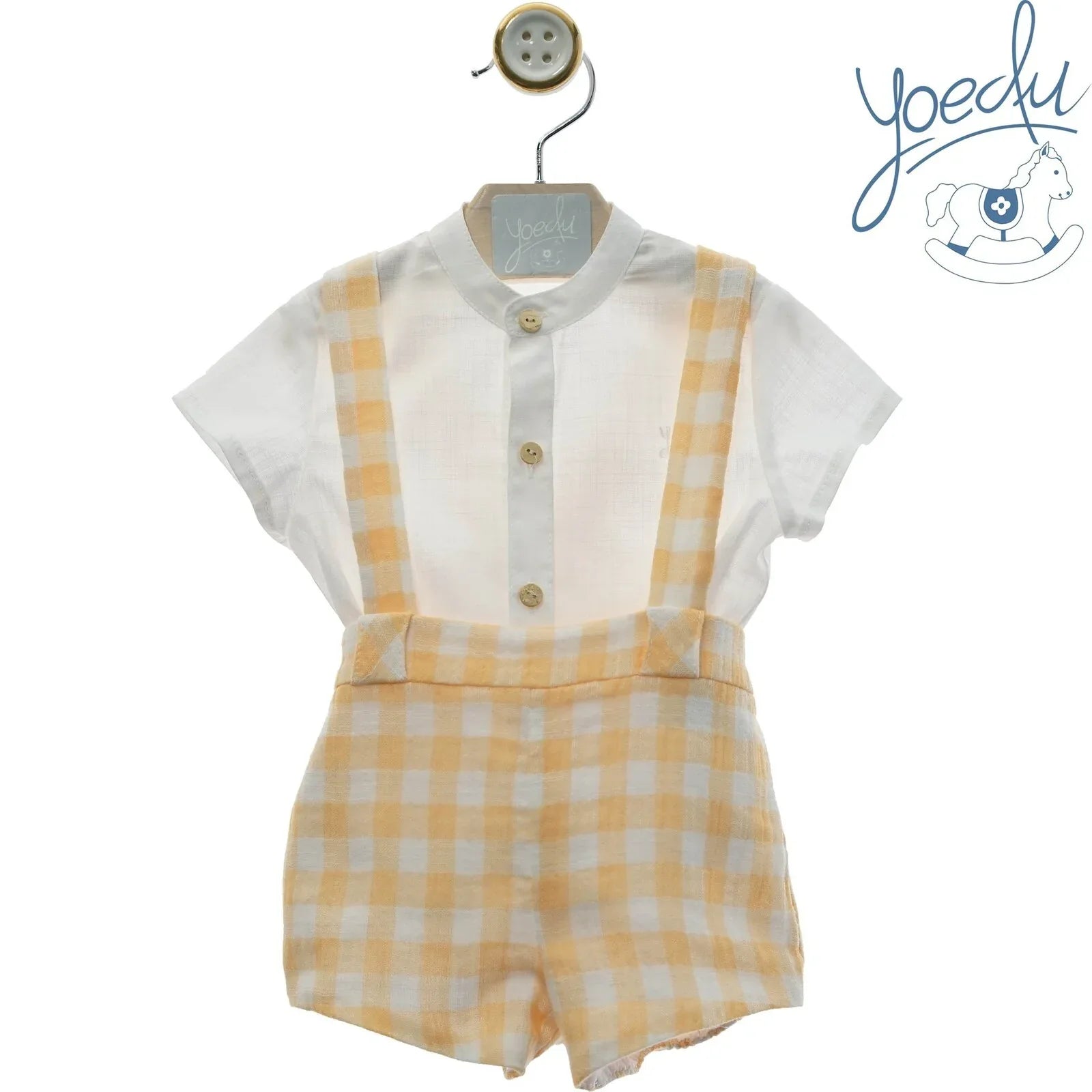 Conjunto short con tirantes cuadros "Carlota" - PARDALETS