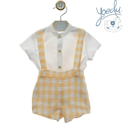 Conjunto short con tirantes cuadros "Carlota" - PARDALETS