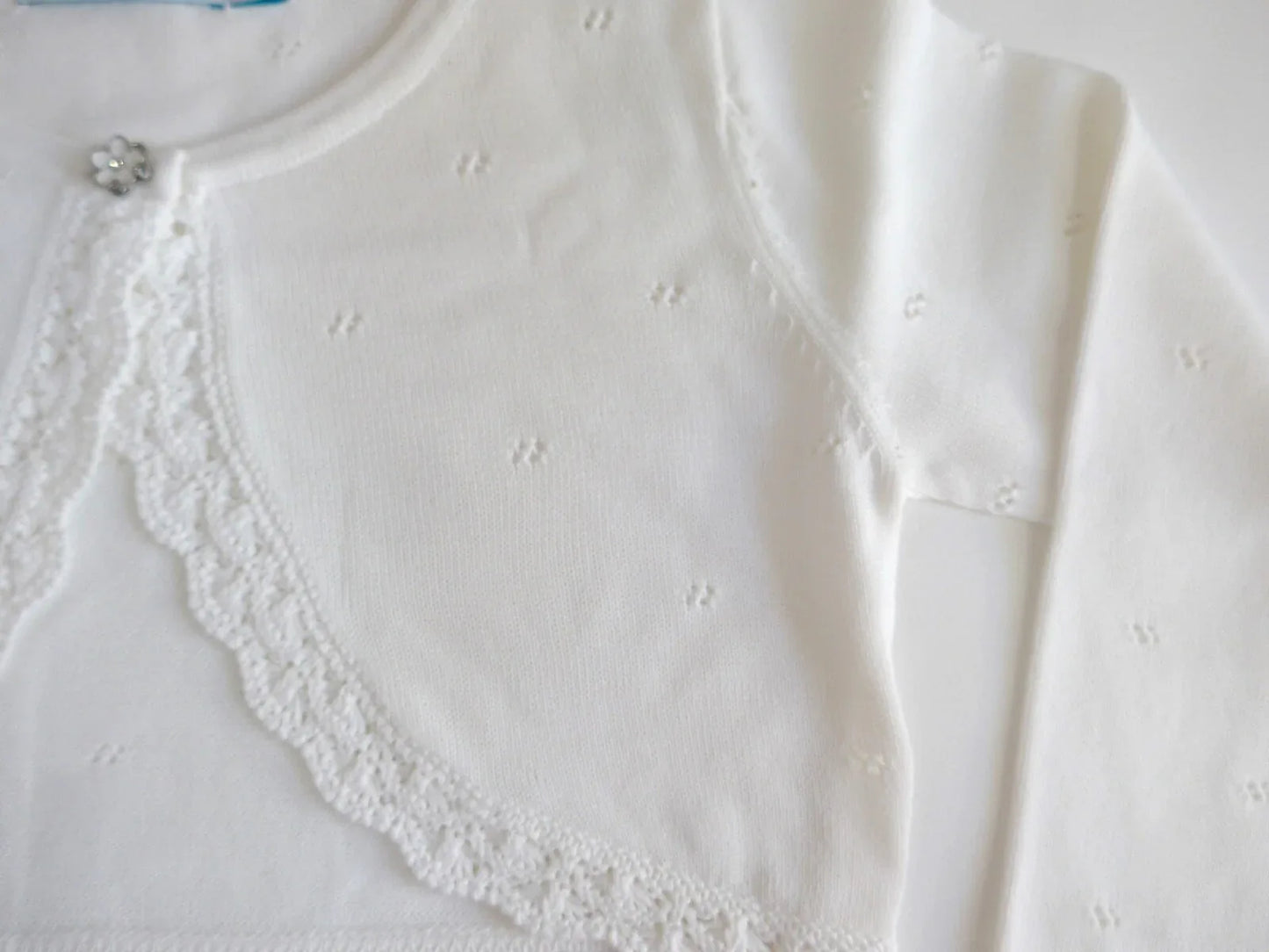 Chaqueta bolero perle blanco caladita - PARDALETS