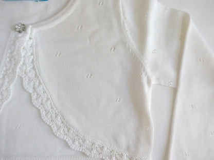 Chaqueta bolero perle blanco caladita - PARDALETS