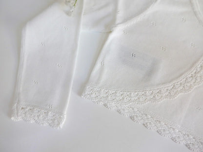 Chaqueta bolero perle blanco caladita - PARDALETS