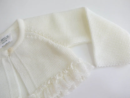 Chaqueta corta beig con puntilla - PARDALETS