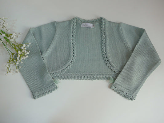 Chaqueta corta perle verde empolvado