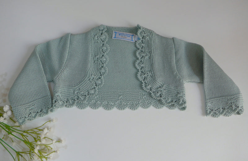 Chaqueta corta bebe verde empolvado