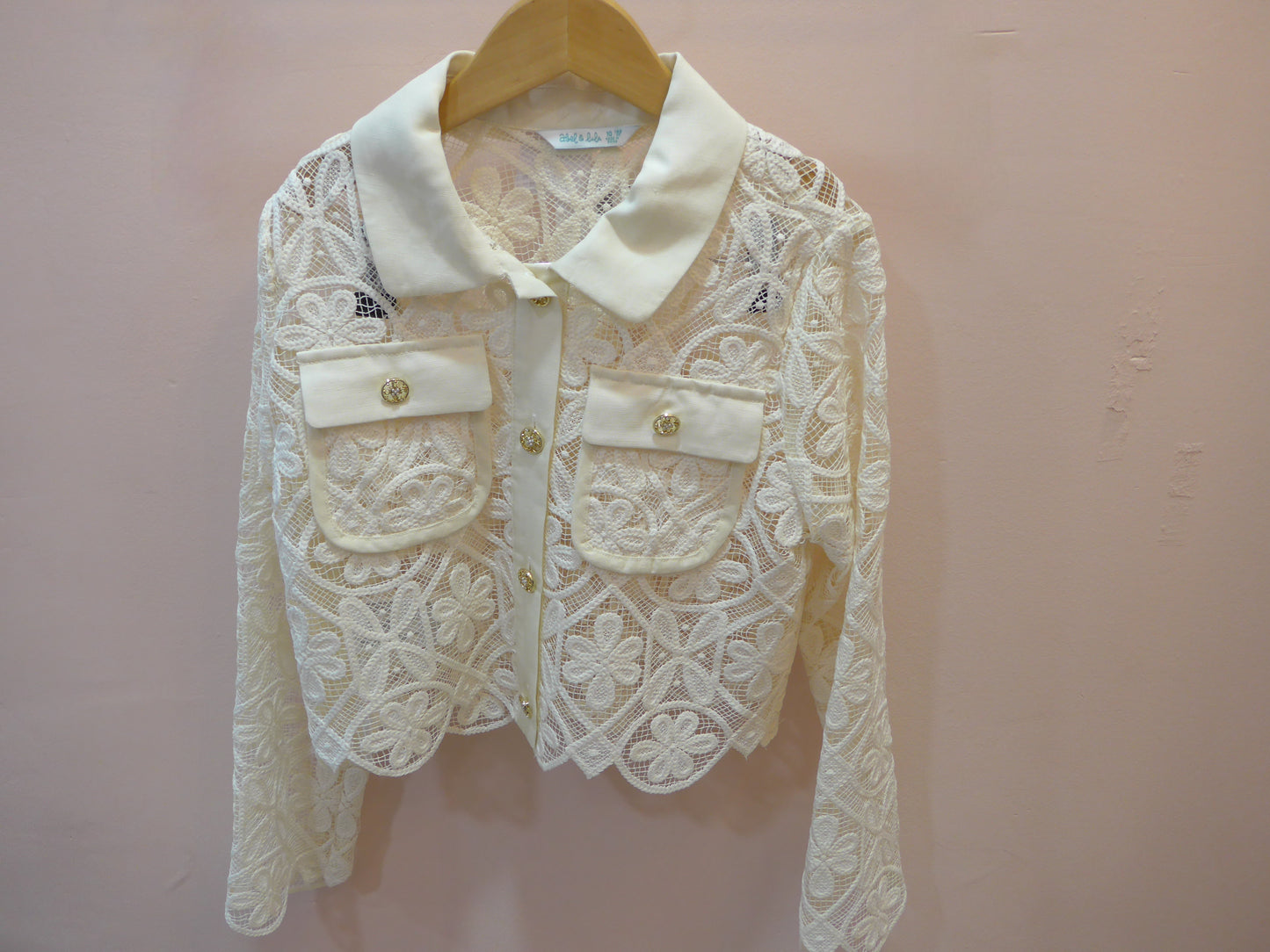 Chaqueta cazadora guipur beig