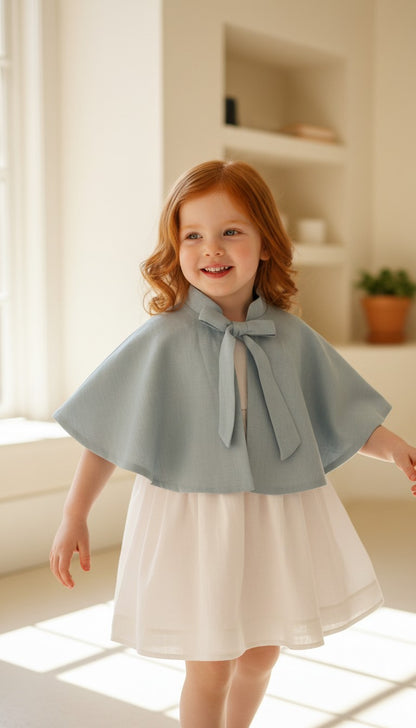 Capa lino azul empolvado