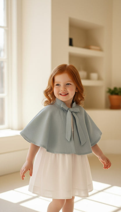 Capa lino azul empolvado