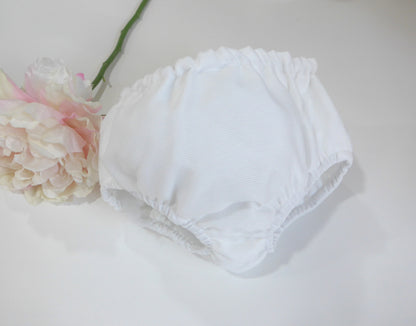 Cubrepañal organza rayada blanco