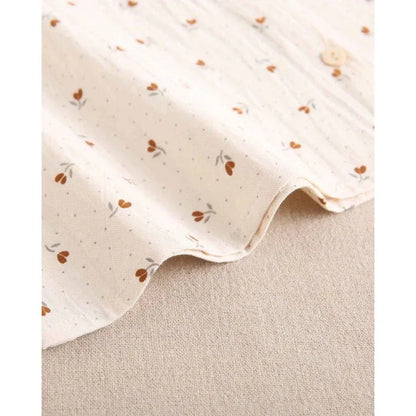 Blusa beig con florecitas marrones - PARDALETS