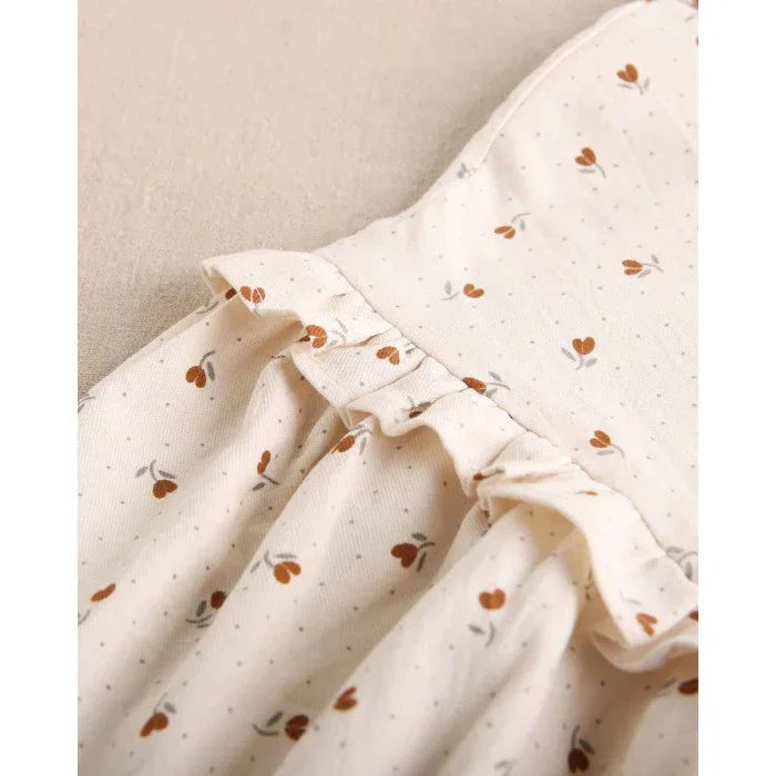 Blusa beig con florecitas marrones - PARDALETS