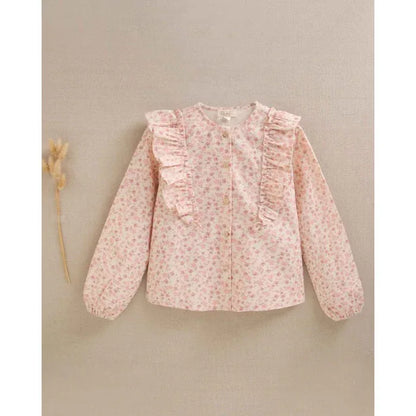 Blusa beig con flores rosas - PARDALETS