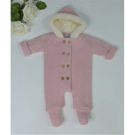 Buzo color rosa con capucha de pelo - PARDALETS