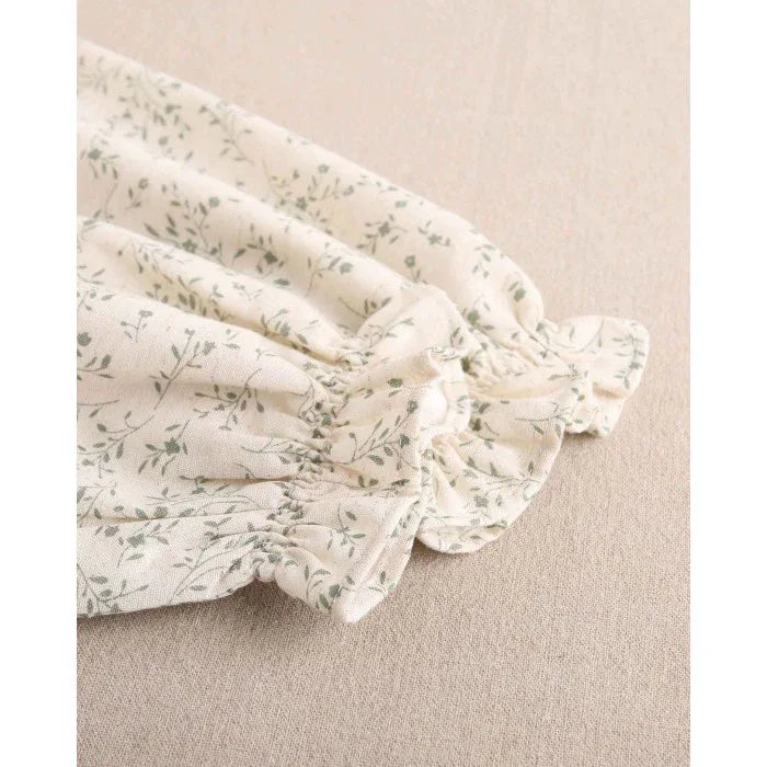 Camisa beig con flores verdes - PARDALETS