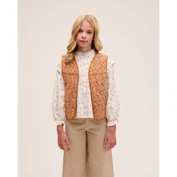 Chaleco naranja con flores - PARDALETS