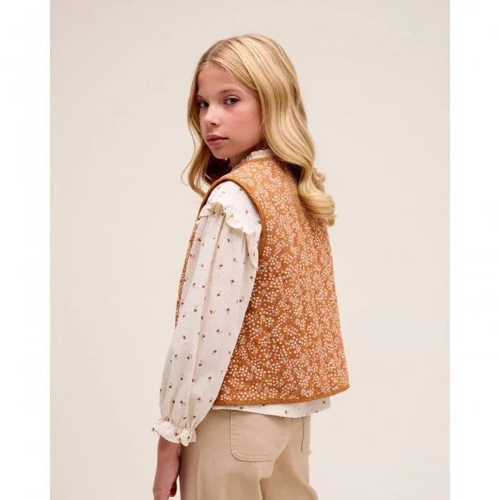 Chaleco naranja con flores - PARDALETS