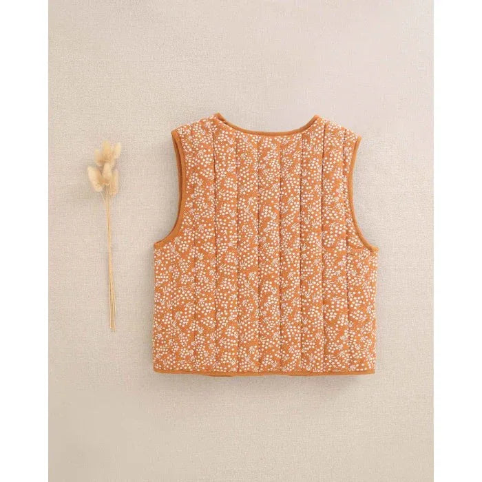 Chaleco naranja con flores - PARDALETS