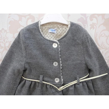 Chaqueta gris con cinturón y pelito por dentro - PARDALETS