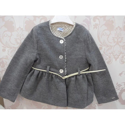 Chaqueta gris con cinturón y pelito por dentro - PARDALETS