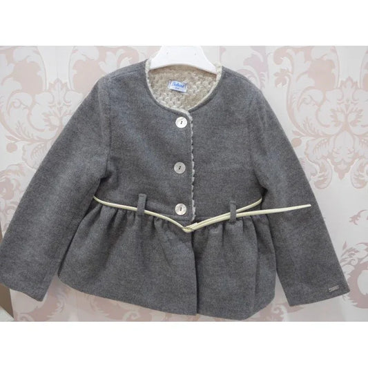 Chaqueta gris con cinturón y pelito por dentro - PARDALETS