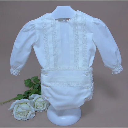 Conjunto batista beig con puntillas - PARDALETS