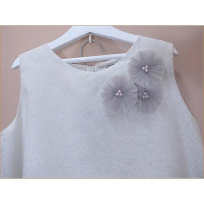 Conjunto blusa blanca brillante y pantalon largo blanco - PARDALETS