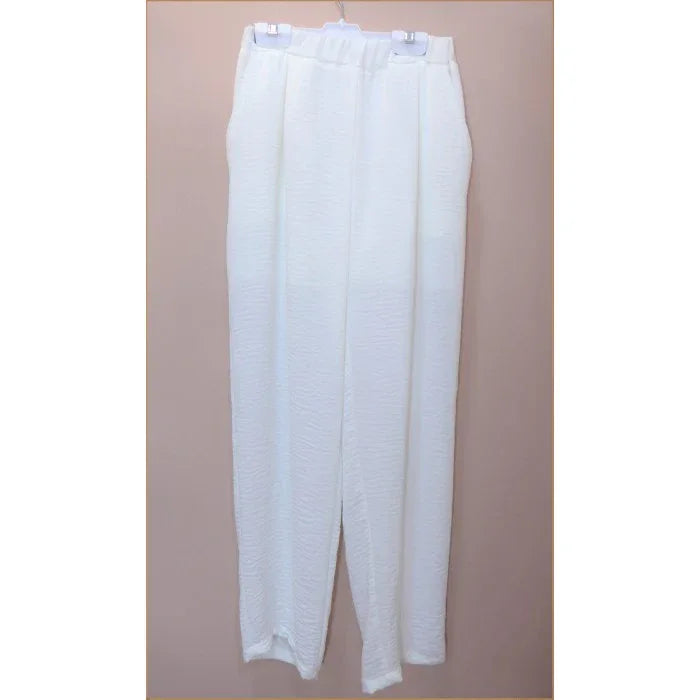 Conjunto blusa blanca brillante y pantalon largo blanco - PARDALETS